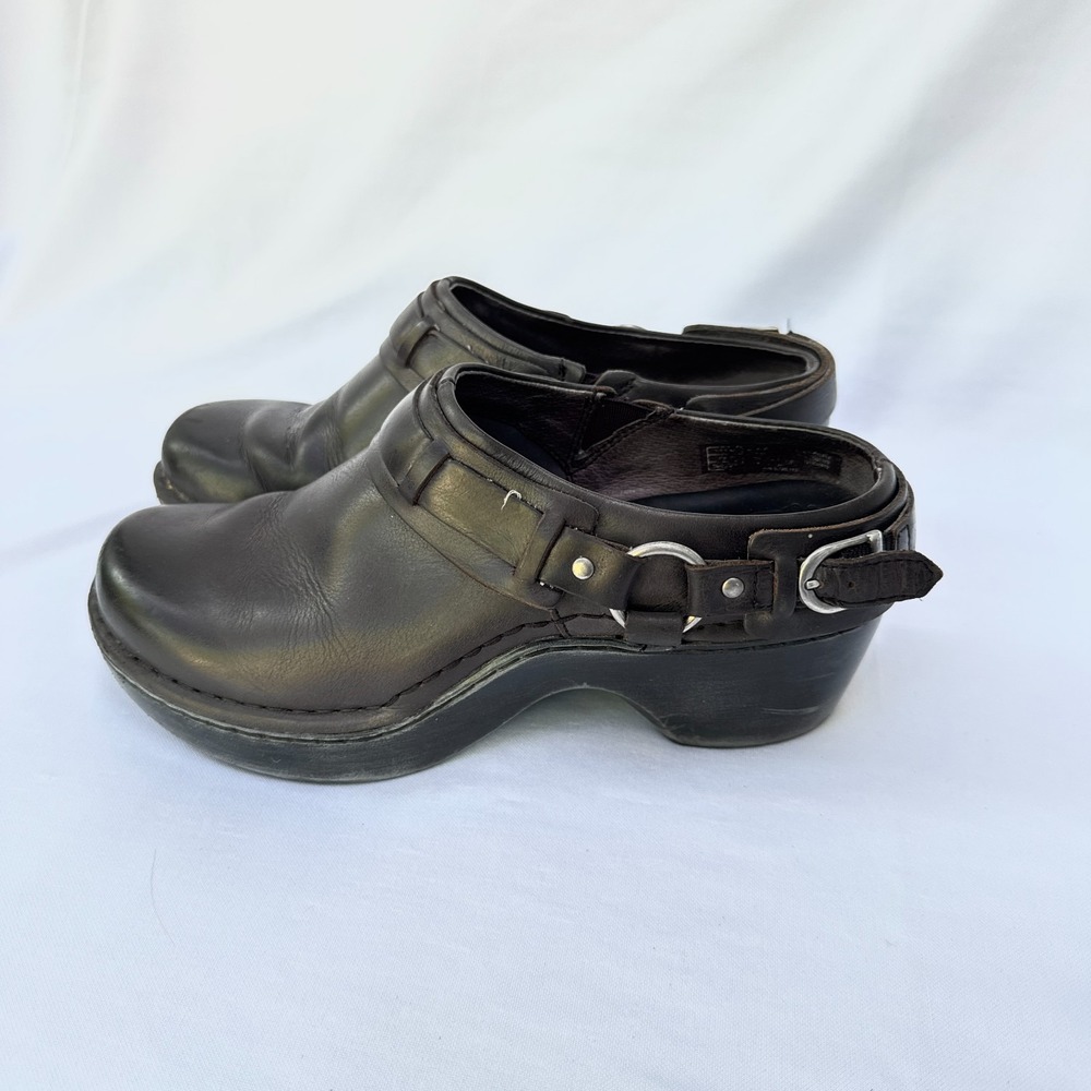 Ariat Abberley Clogs Womens US 7.5B Black Leather Harness Strap Slip On Shoes
